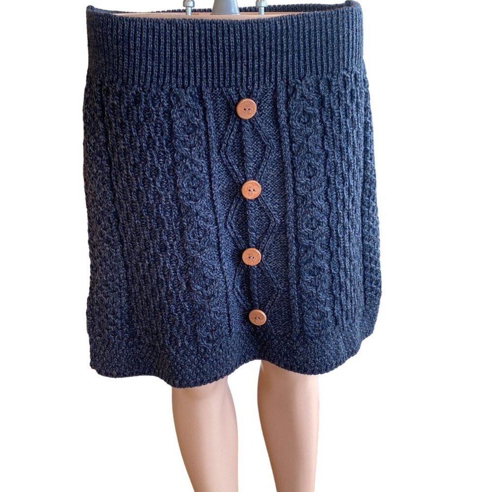 NWT Aran Merino Mini Skirt Charcoal Gray Women's Large MSRP$89 - Picture 2 of 14